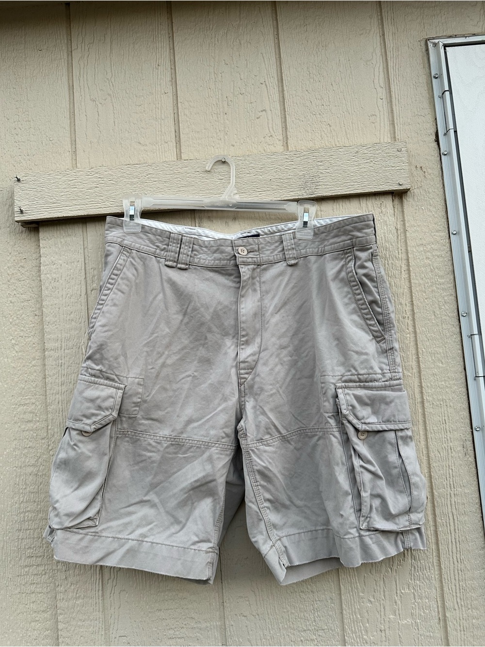Polo Ralph Lauren Cargo Shorts Men 38 Khaki Gray Cotton Utility Military 9.5”